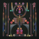 RRU(C)-7, 11 x 11, 2013, ink on japanese fiber - relief print, chine collé, cotton fiber